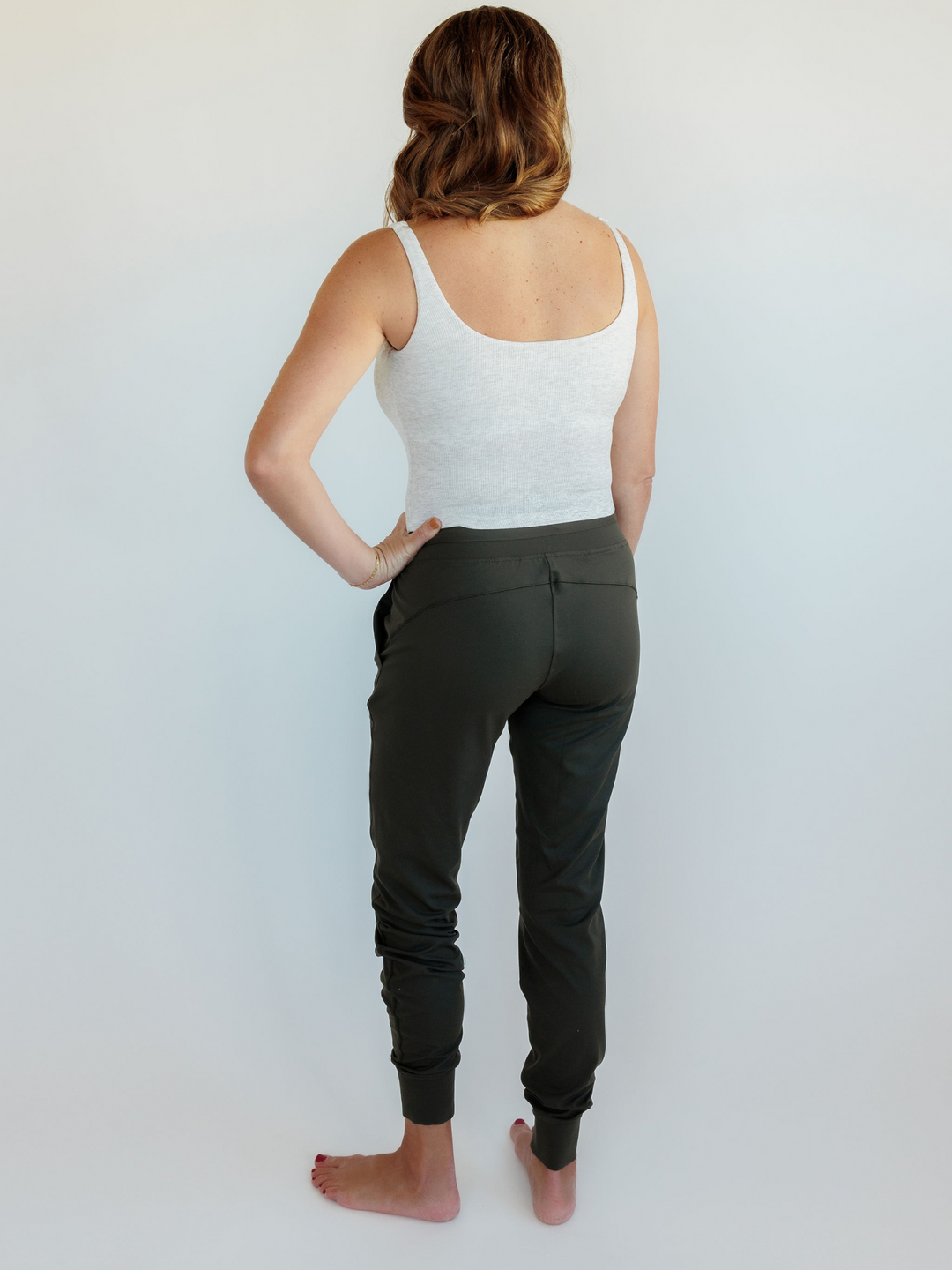 Light Ash "Lydia" Modal Ribbed Tank with Removable Pads