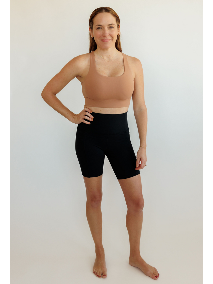 Desert Sand "Margaret" Open Back Wrap Band Sports Bra