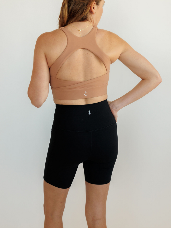 Desert Sand "Margaret" Open Back Wrap Band Sports Bra