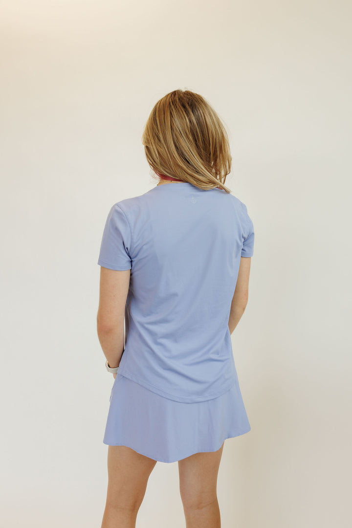 Twilight Purple "Sammie" Active Short Sleeve Scoop Hem Tee