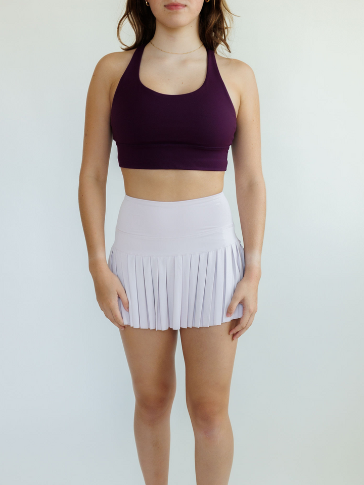 Violet Purple "Amelia" Strappy Back Sports Bra