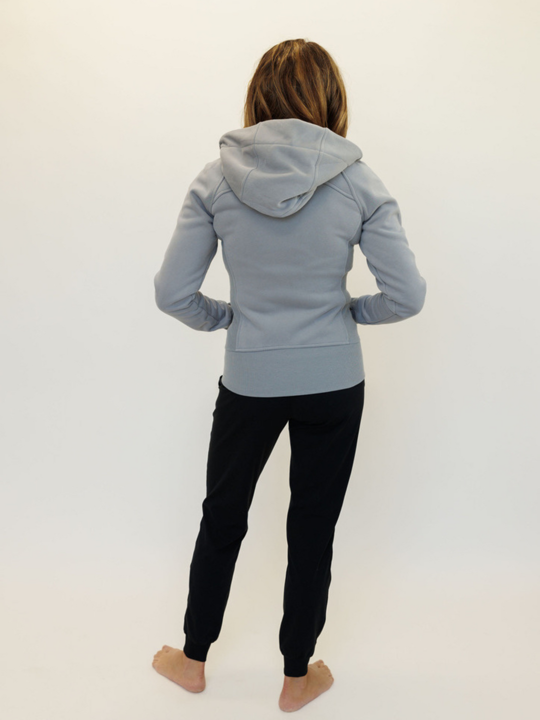 Light Gray "Rachel" Fleece Lined Full Zip Hoodie