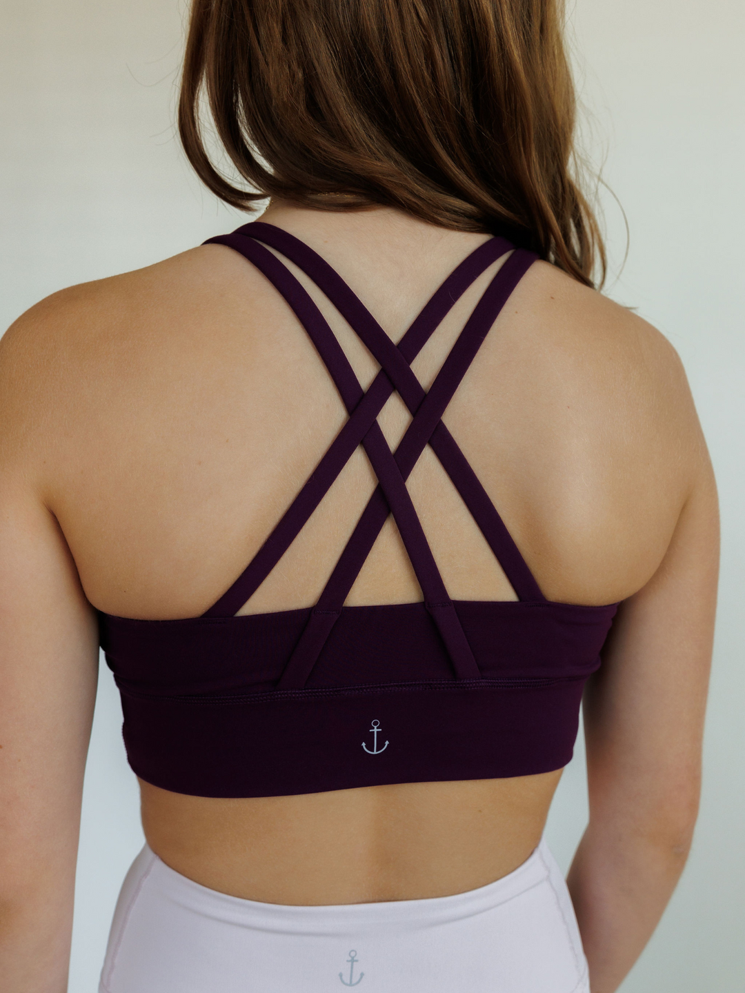 Violet Purple "Amelia" Strappy Back Sports Bra
