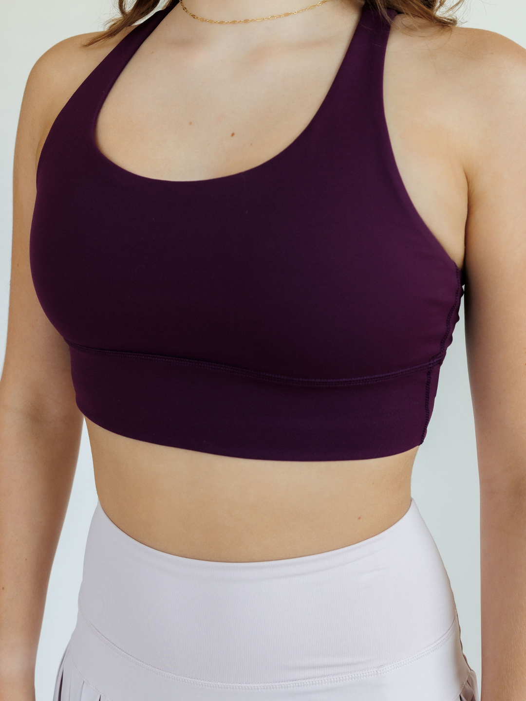 Violet Purple "Amelia" Strappy Back Sports Bra