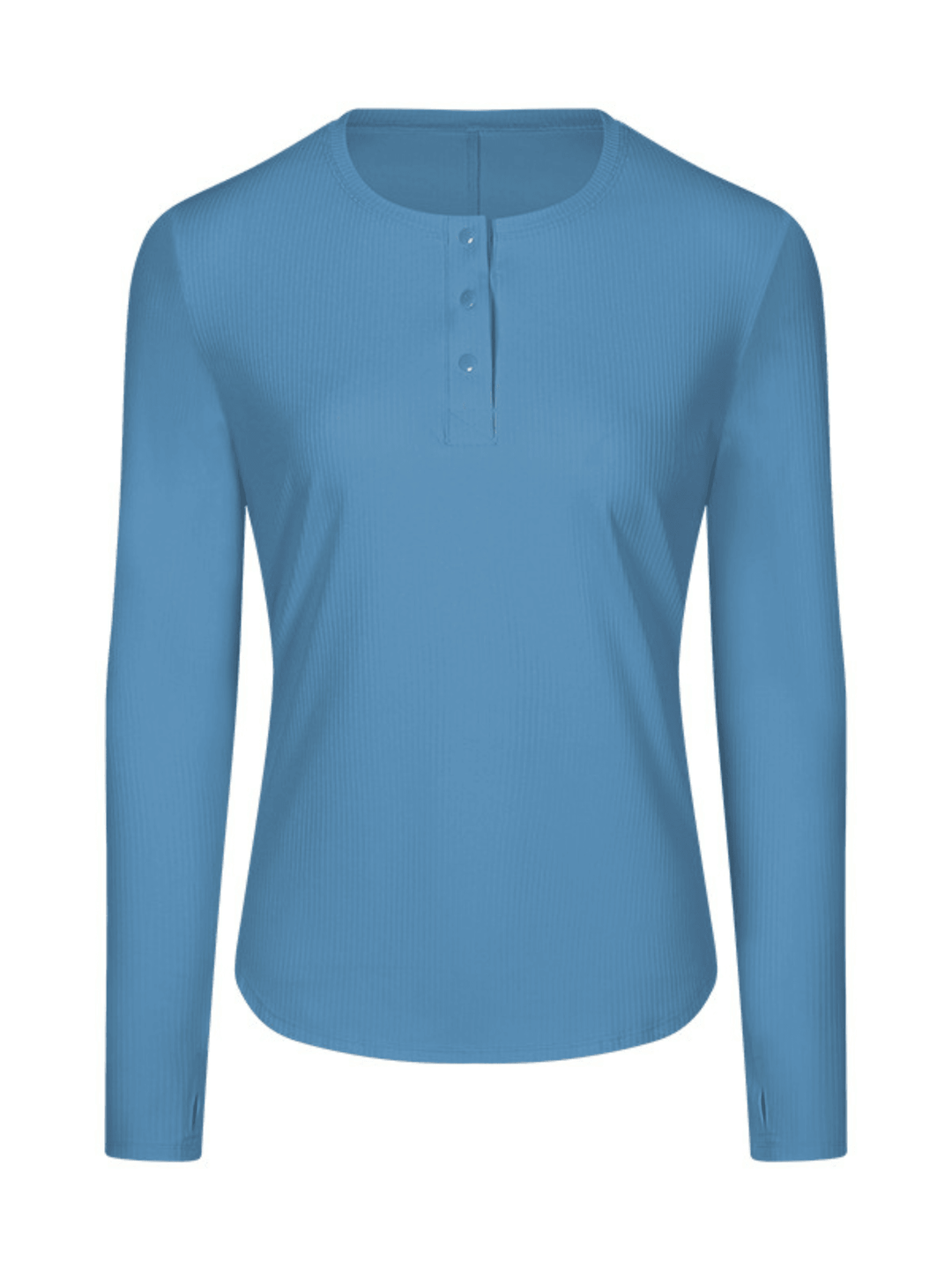 Terracotta Blue Navalora Fit Ribbed Henley