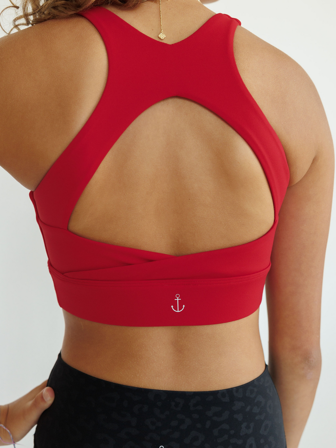 True Red "Margaret" Open Back Wrap Band Sports Bra