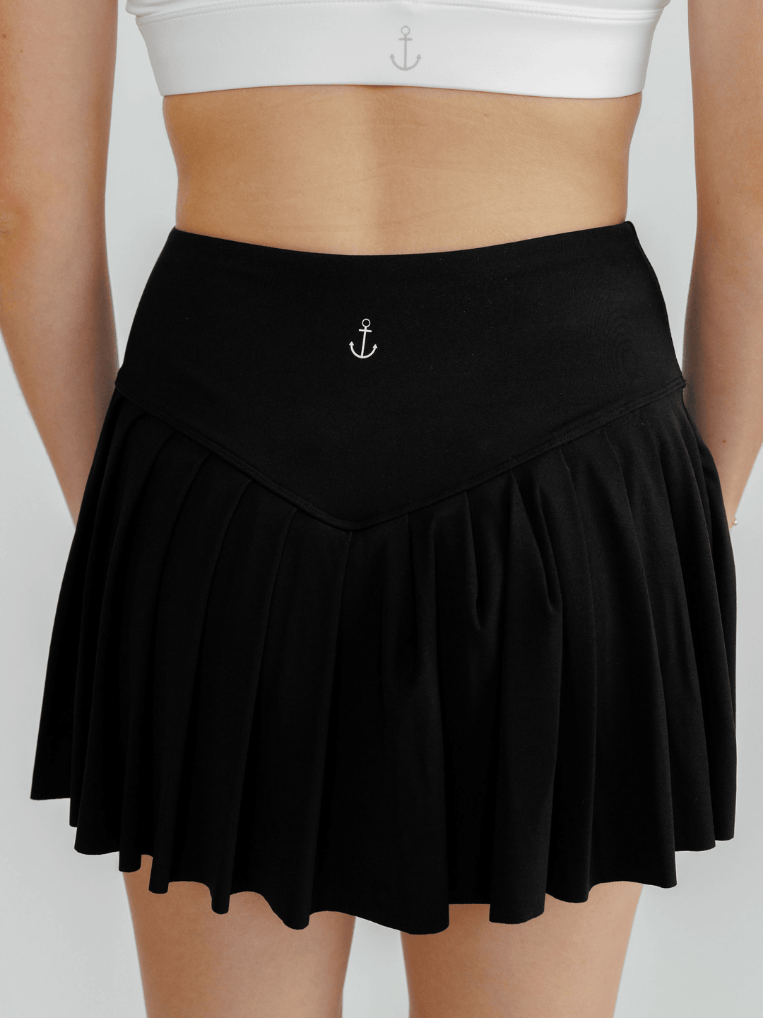 Black "Lila" Twirl Skirt with Pocketed Shorts Liner