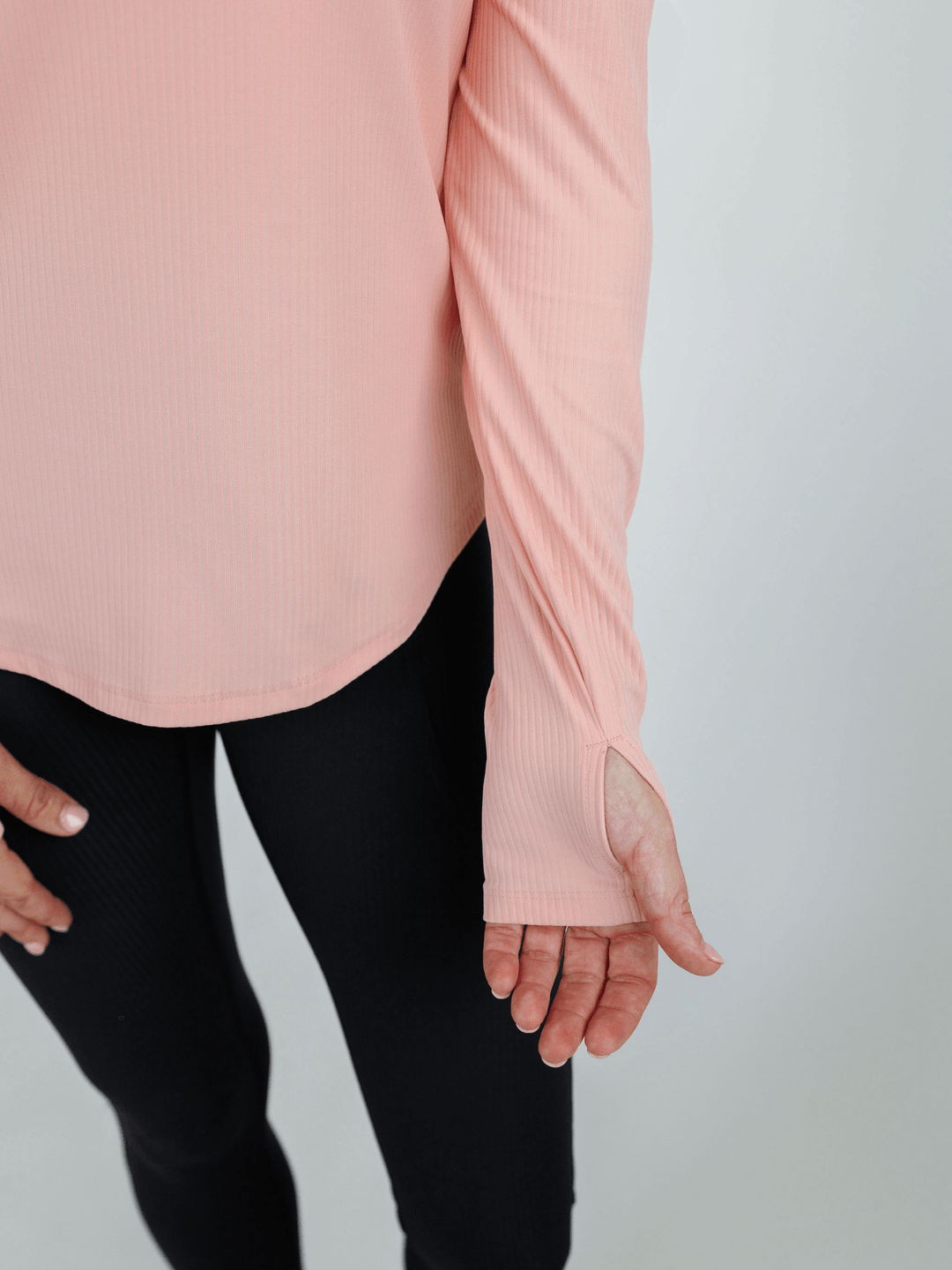 Dewdrop Pink "Allie" Slim Fit Henley Long Sleeve