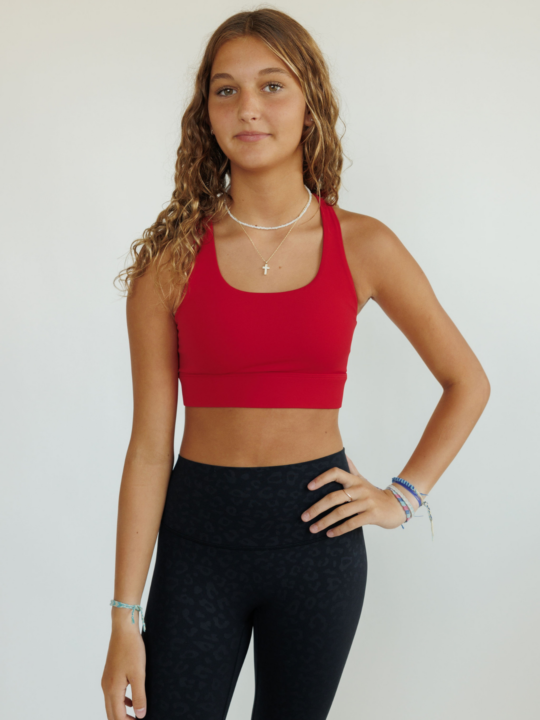 True Red "Margaret" Open Back Wrap Band Sports Bra