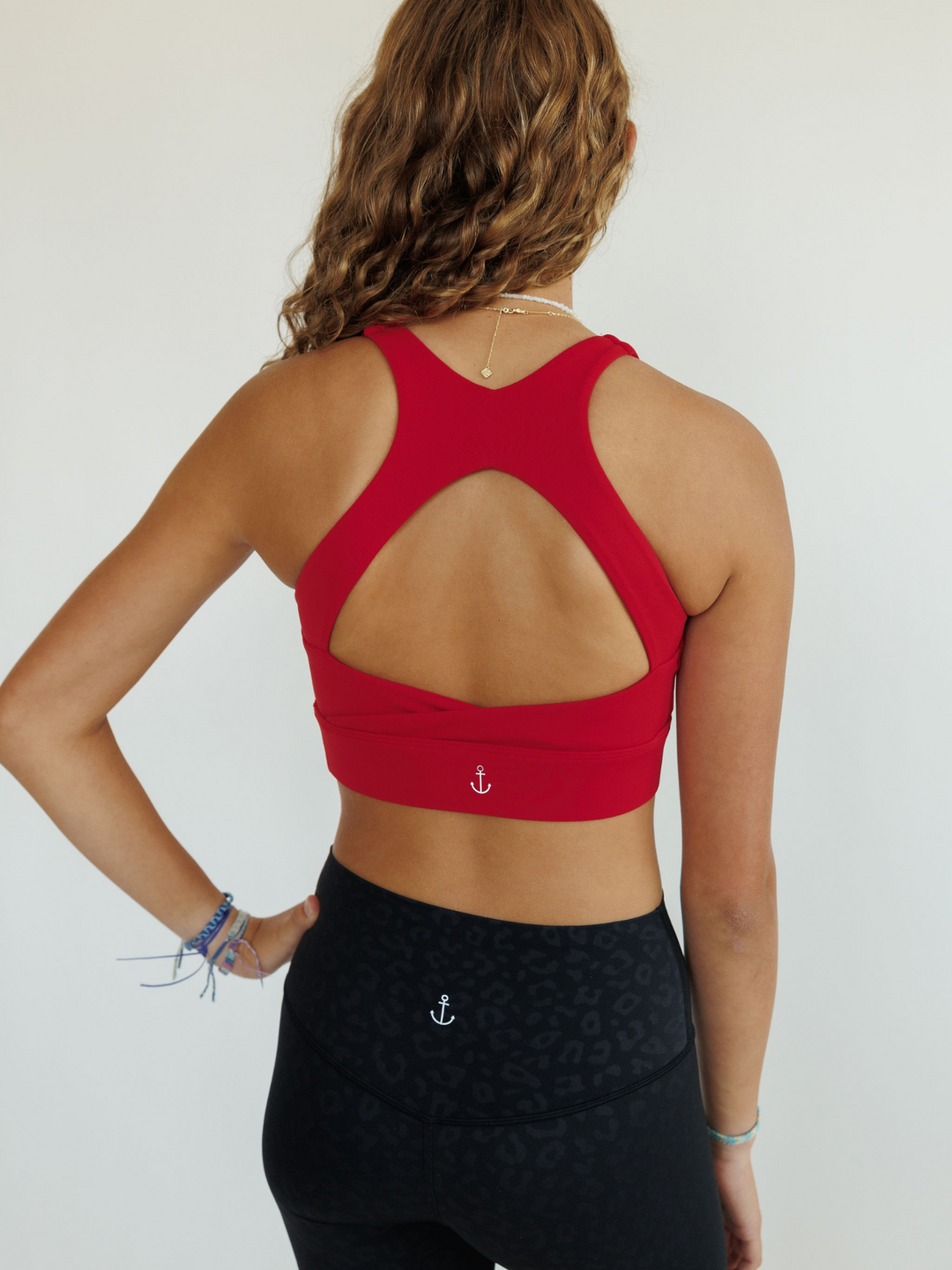 True Red "Margaret" Open Back Wrap Band Sports Bra