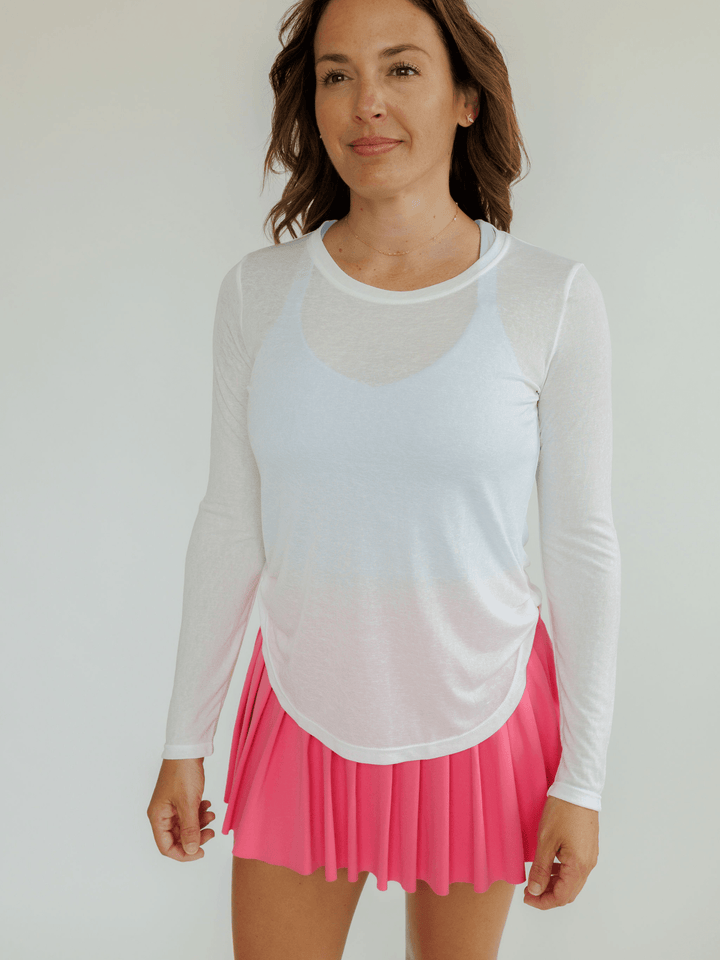 Soft White "Mindy" Long Sleeve Lightweight Top