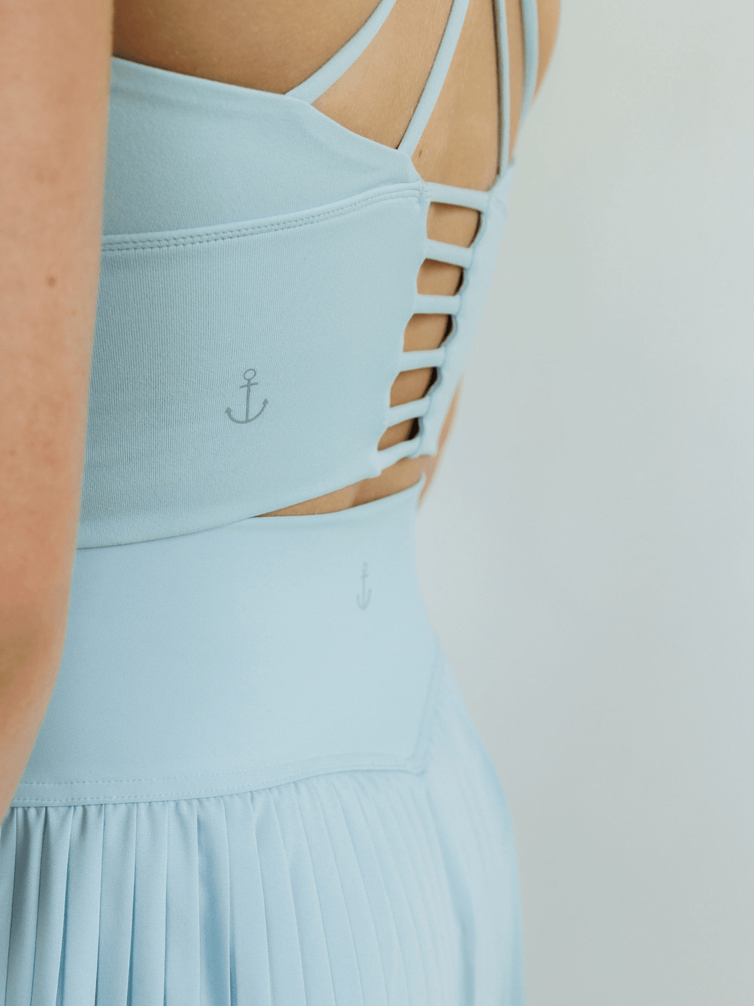 Cloud Blue "Elizabeth" Open Back Longline Sports Bra