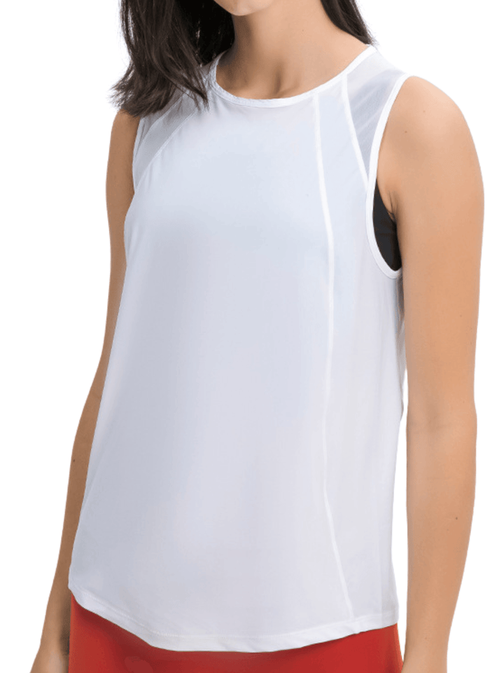 White "Kinsley" Quick Dry Mesh Tank