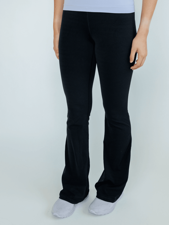 Black "Charlotte" Super High Rise Comfort Flare Leggings