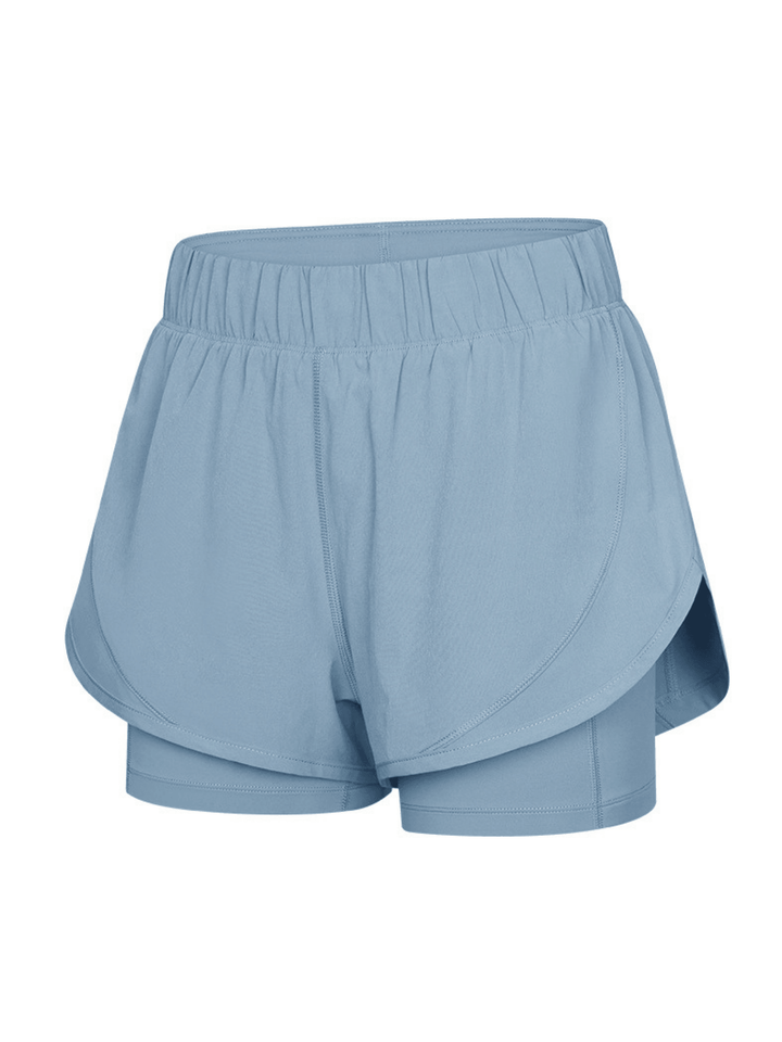 Rain Cloud Blue "Evelyn" Active Ease Shorts with Liner