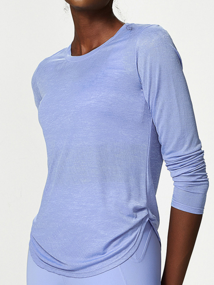 Soft Blue "Mindy" Long Sleeve Lightweight Top