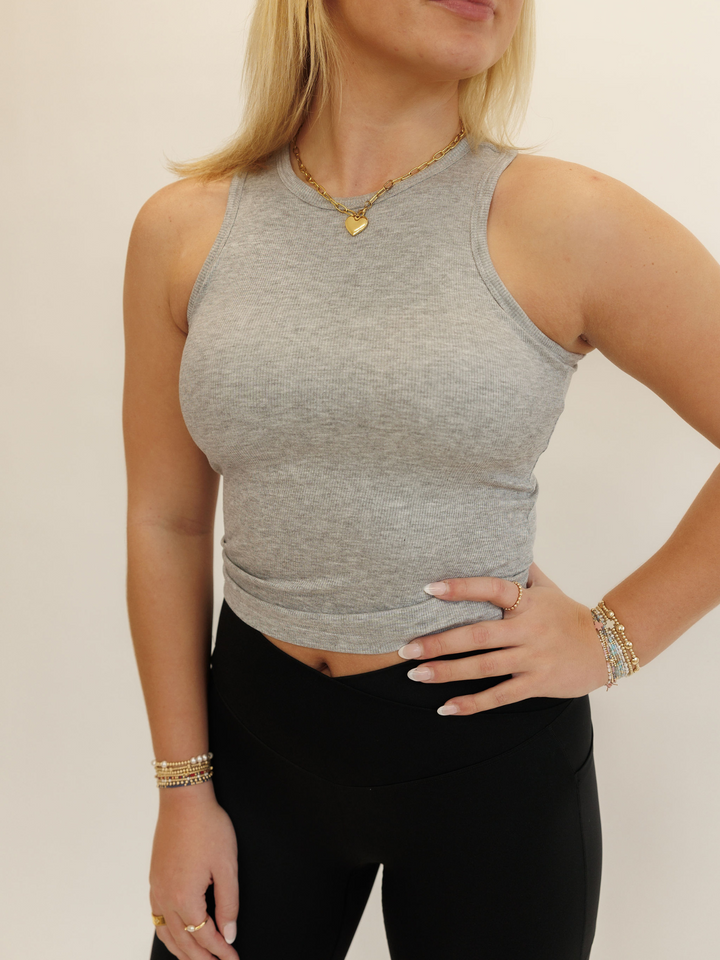 Ash Gray "Quinn" Modal Tank with Built in Support