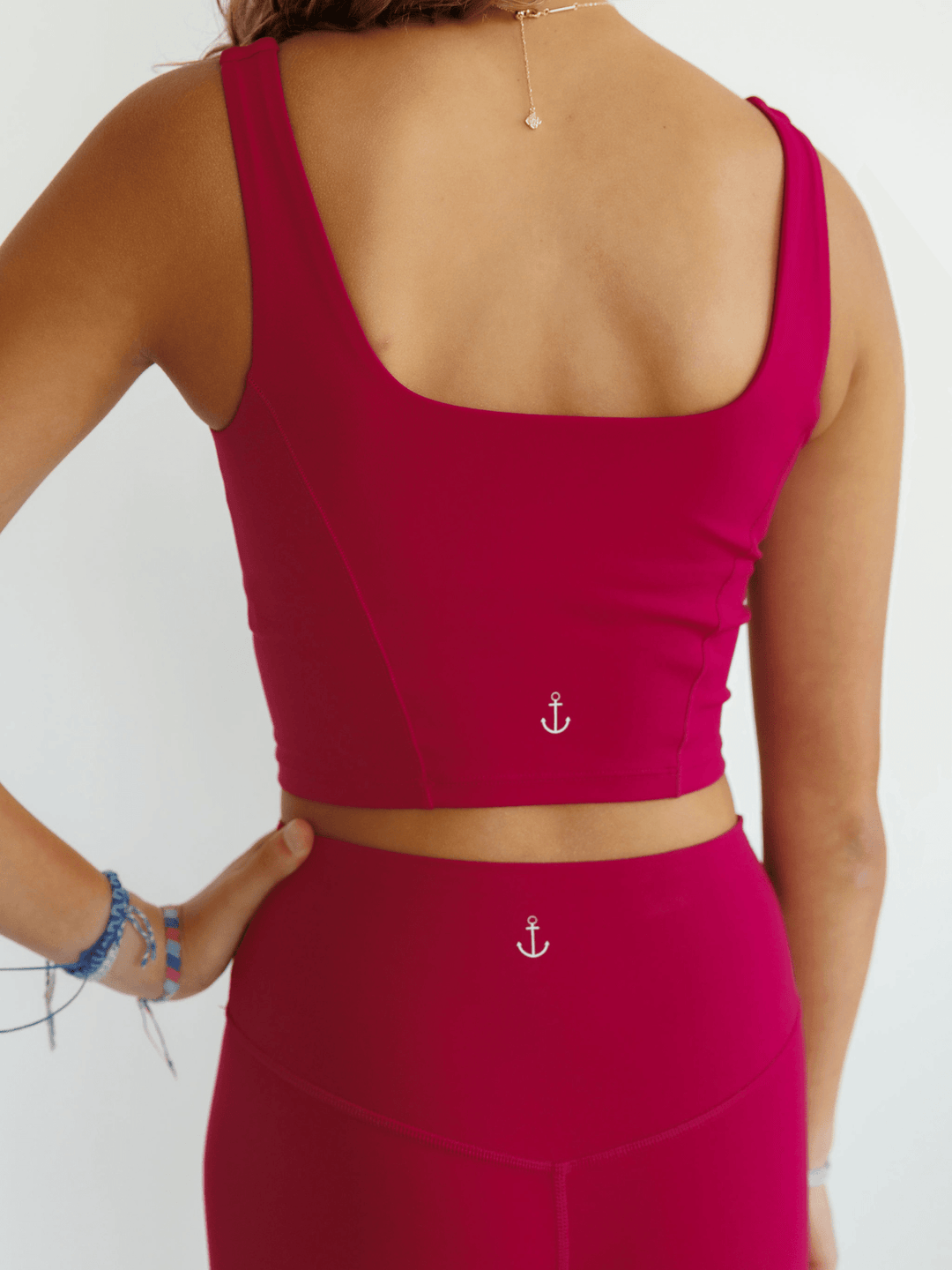 Wild Berry Pink "Sylvie" Longline Luxe Sports Bra with Fixed Pads