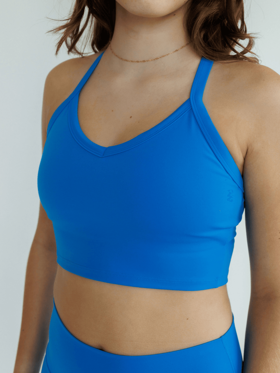 Cobalt Blue "Alyssa" Halter Sports Bra