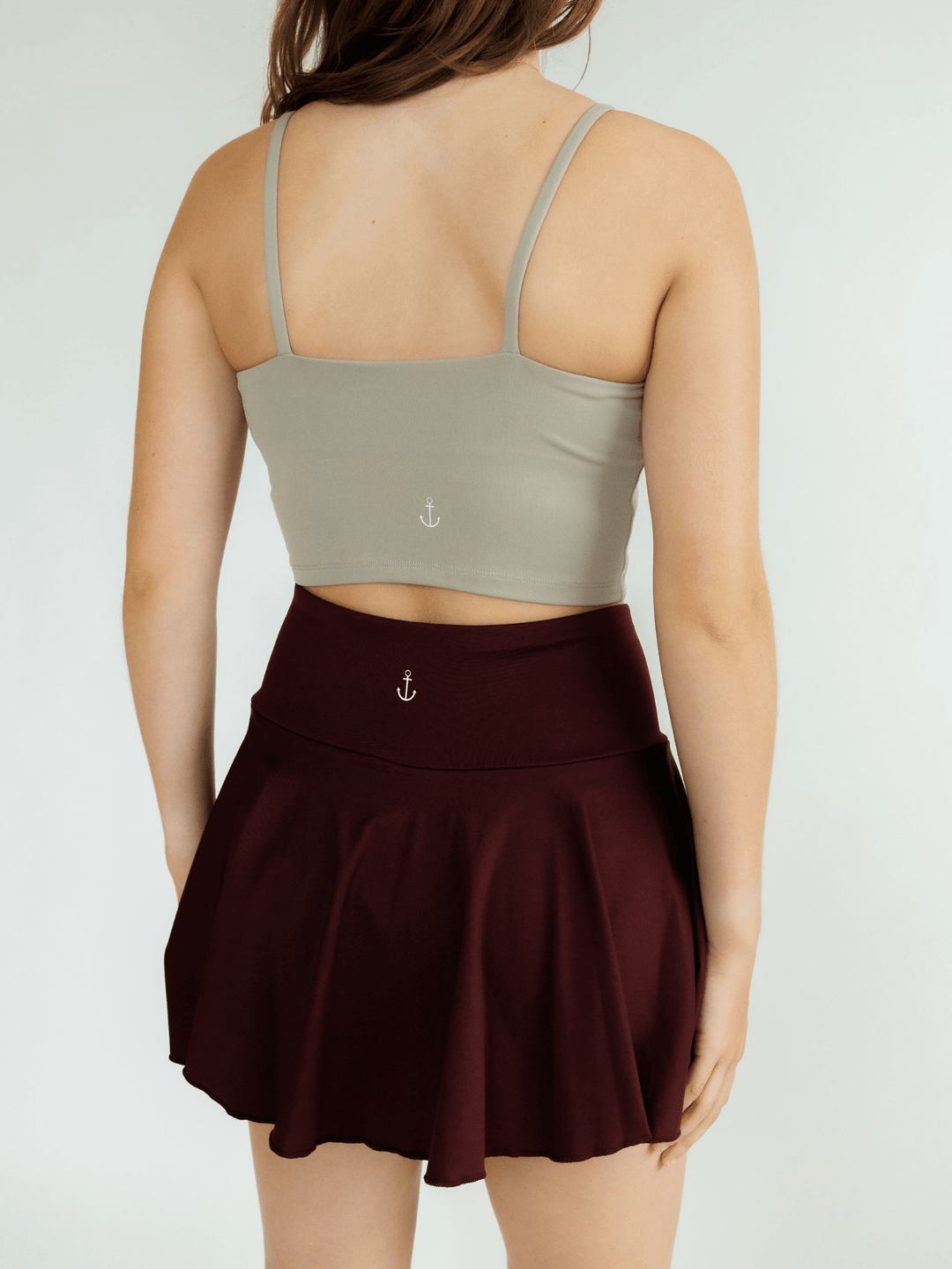 True Maroon "Kenzie" Active Skirt with Shorts Liner