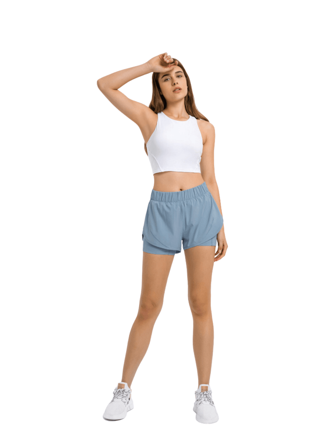 Rain Cloud Blue "Evelyn" Active Ease Shorts with Liner