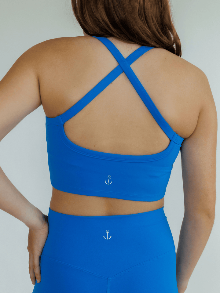 Cobalt Blue "Alyssa" Halter Sports Bra