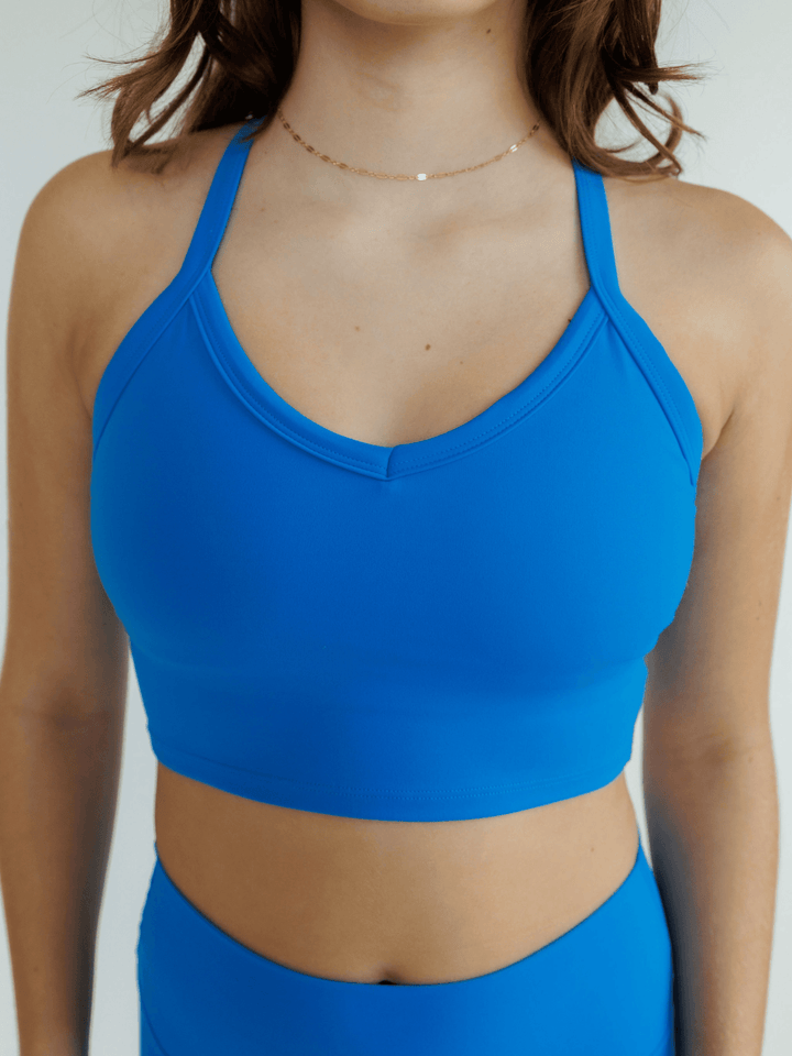 Cobalt Blue "Alyssa" Halter Sports Bra