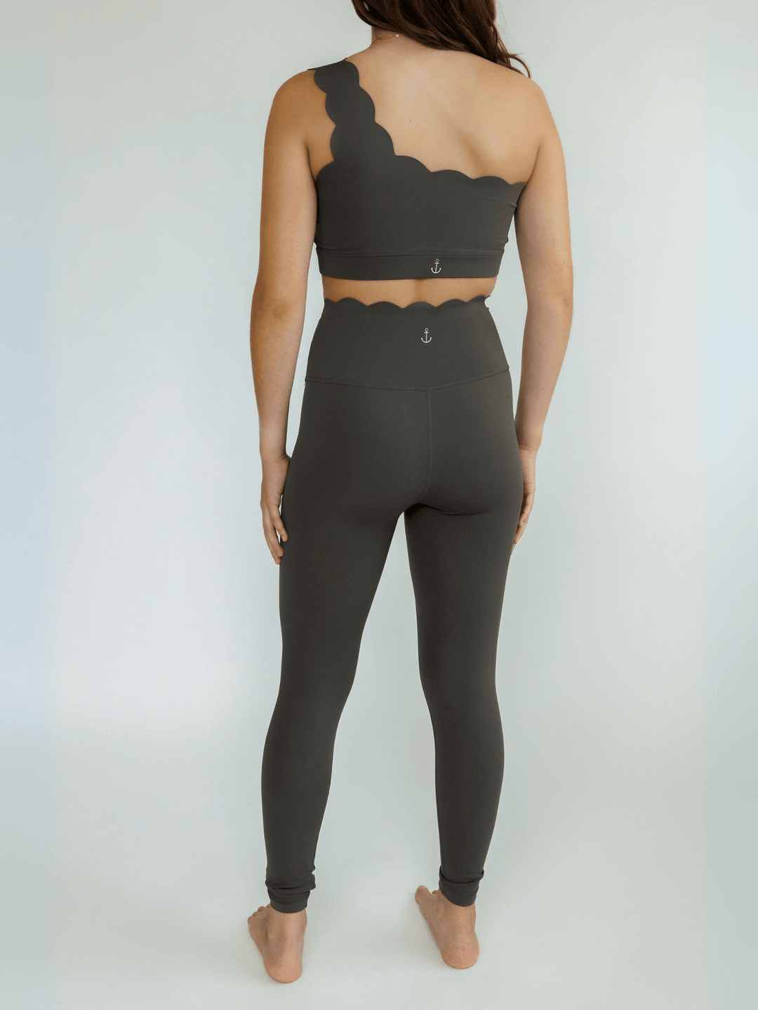 Studio Taupe "Jasmine" Scallop Super High Rise Leggings