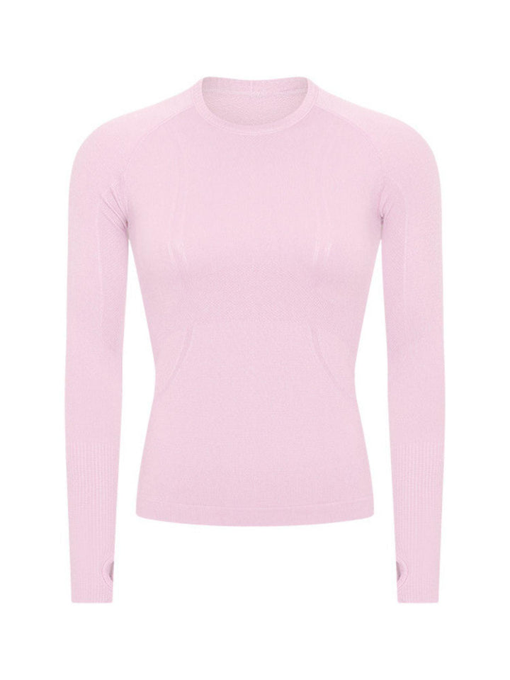 Long Sleeve Navalora Fit Active Tee Swiftly Dupe with Anchor Logo in Baby Pink