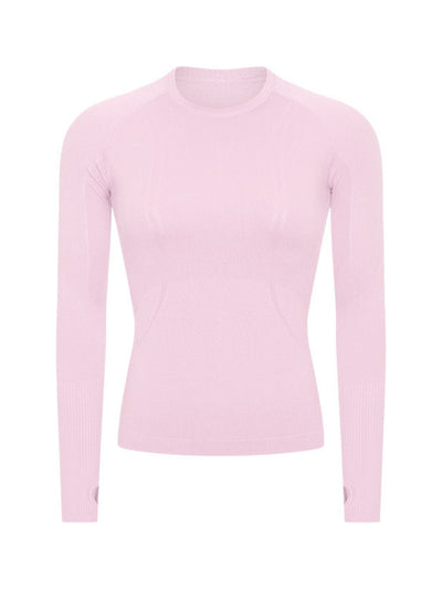 Long Sleeve Navalora Fit Active Tee Swiftly Dupe with Anchor Logo in Baby Pink
