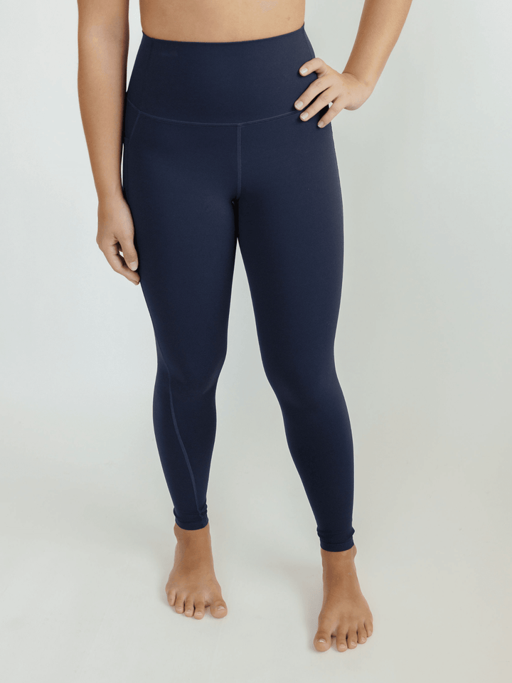 Navy Blue "Robin" High Rise 7/8 Length Pocket Leggings