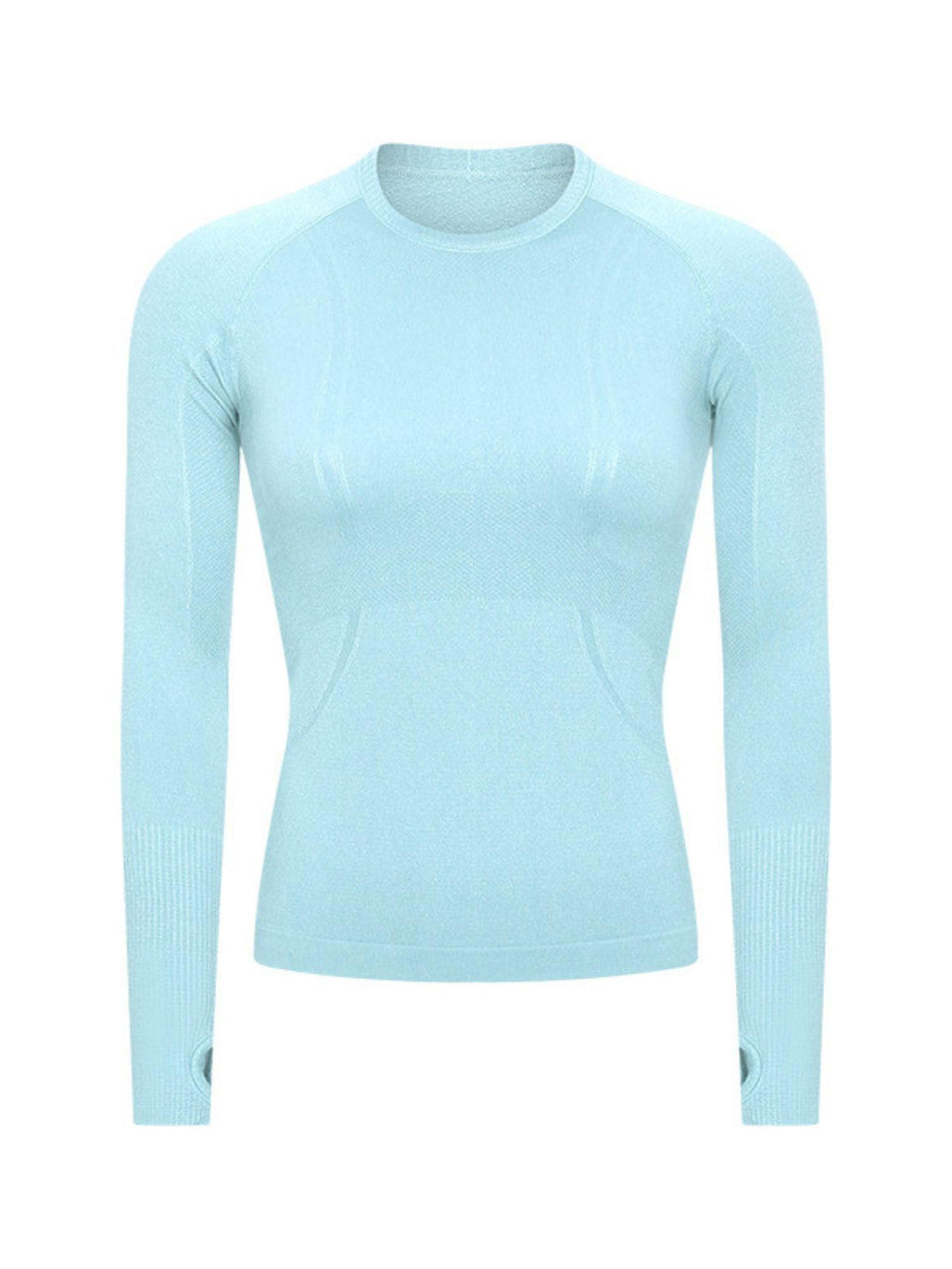 Long Sleeve Navalora Fit Active Tee Swiftly Dupe with Anchor Logo in Aqua Blue