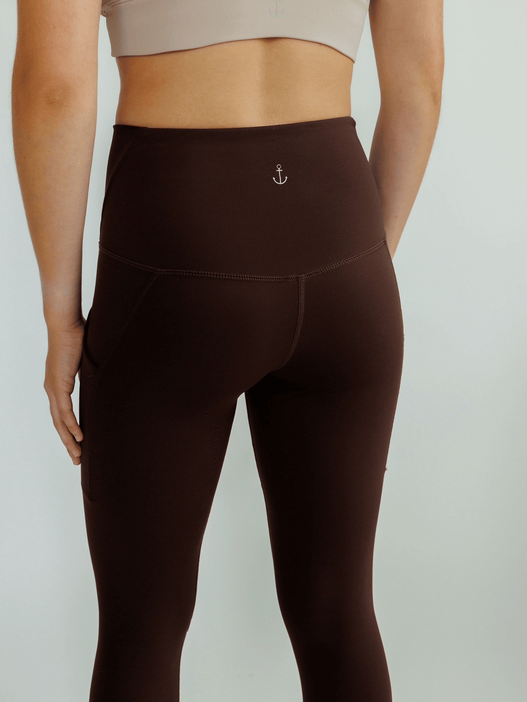 Mocha and Espresso Brown "Cat" High Rise Pocket Leggings