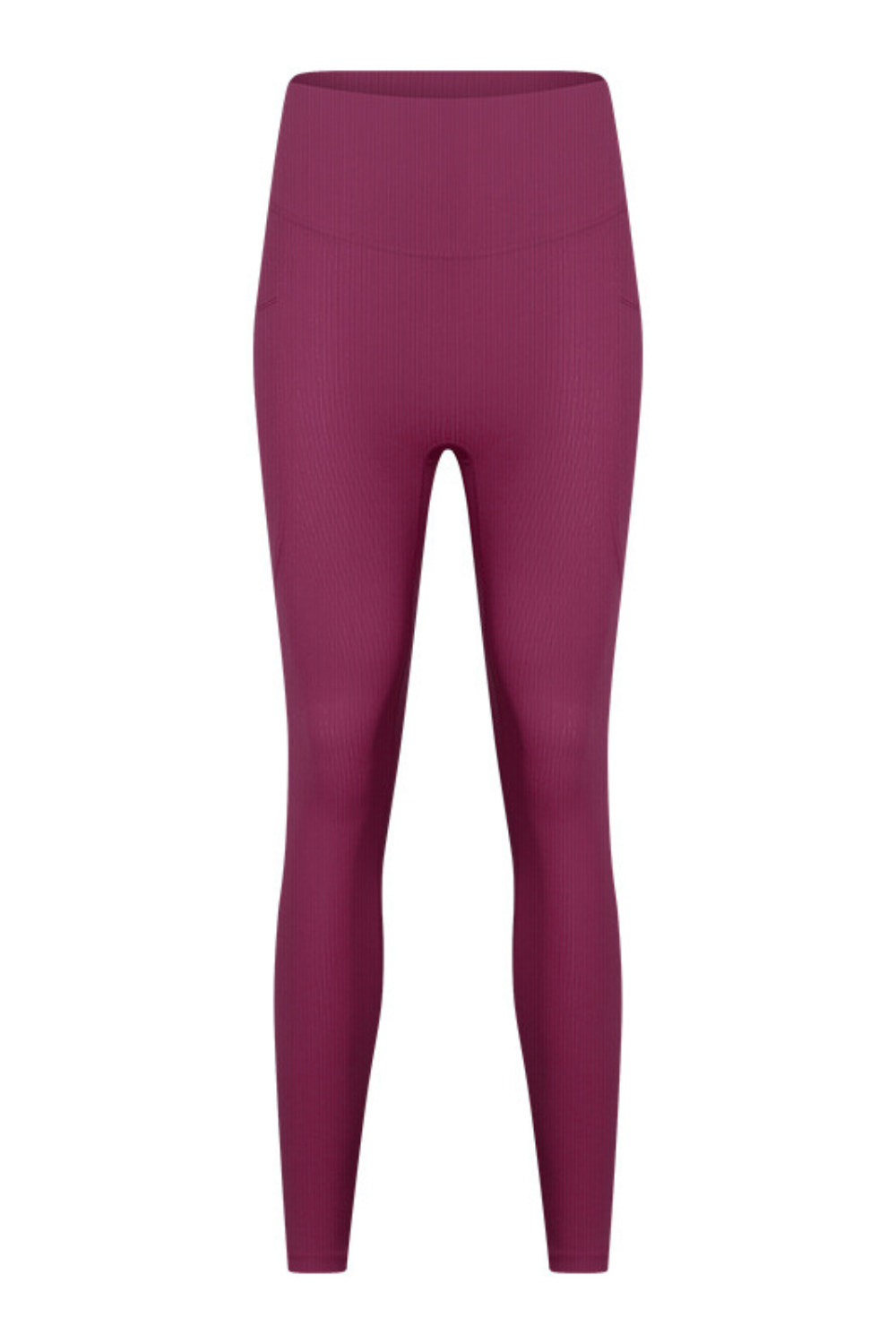 Wintersweet Berry Ribbed "Gianna" Soft and Supportive 7/8 Length Pocket Leggings