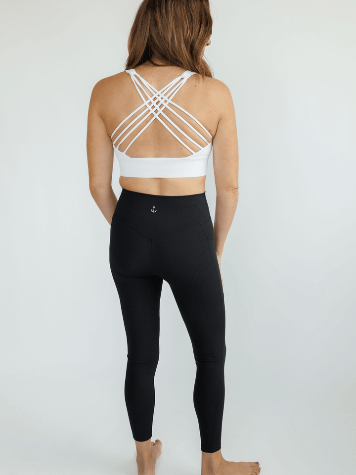 White "Jossy" Strappy Back Sports Bra