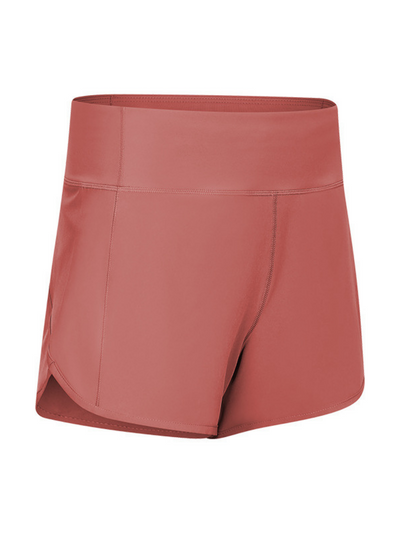 Hibiscus Pink "Ivy" Flat Waist Running Shorts