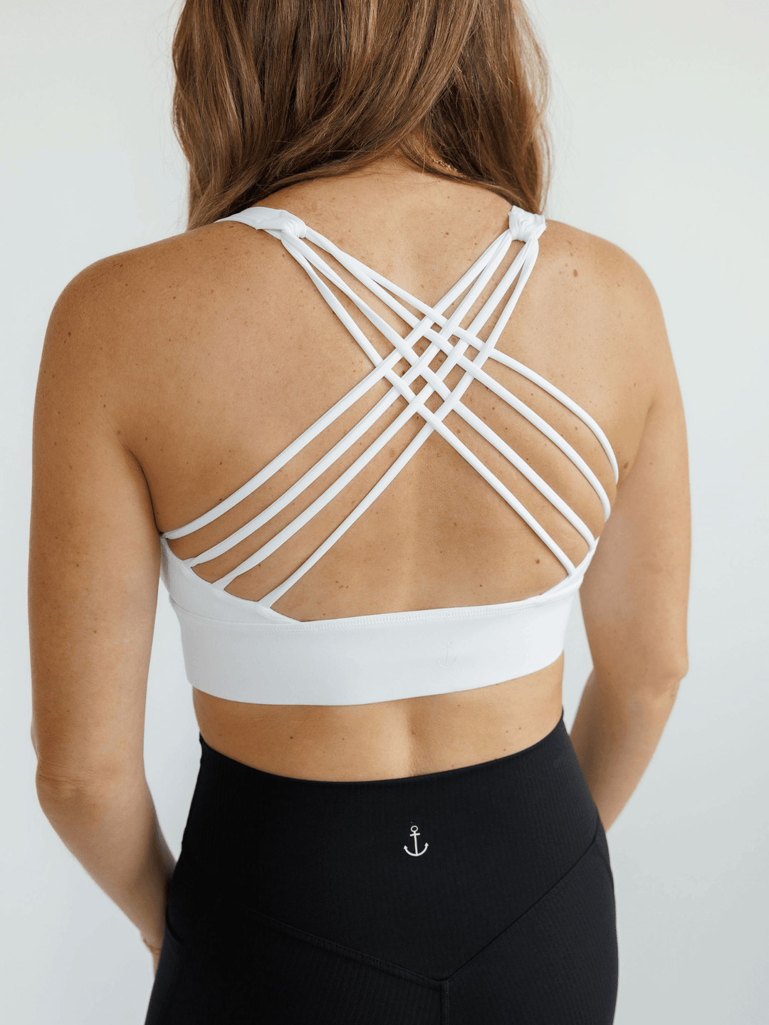 White "Jossy" Strappy Back Sports Bra