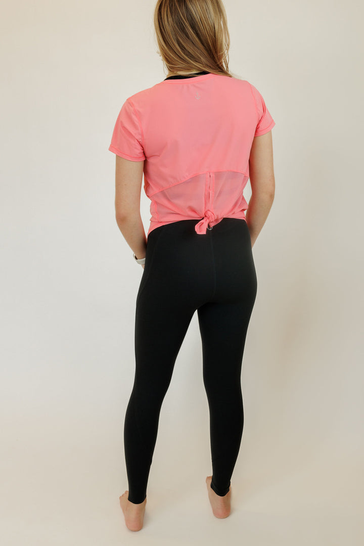 Dark Charcoal "Abby" Mesh Pocket  High Rise Leggings