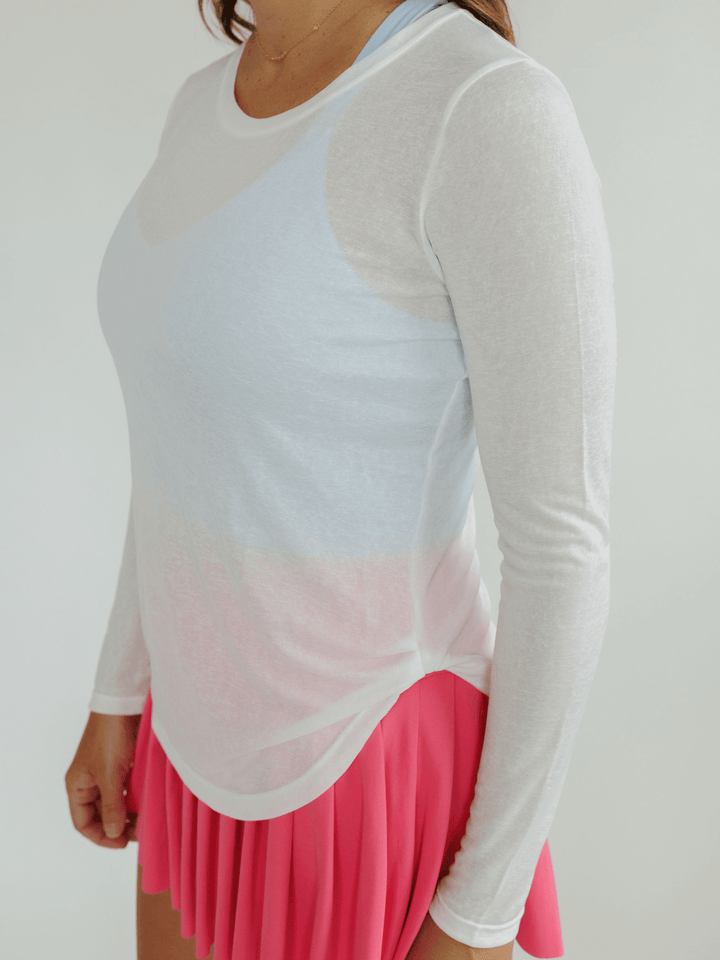 Soft White "Mindy" Long Sleeve Lightweight Top