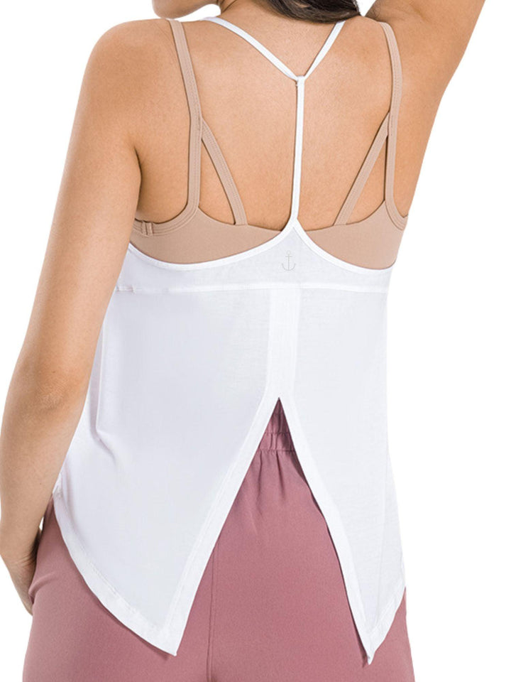 White "Charlie" Graceful Tie Back Tank