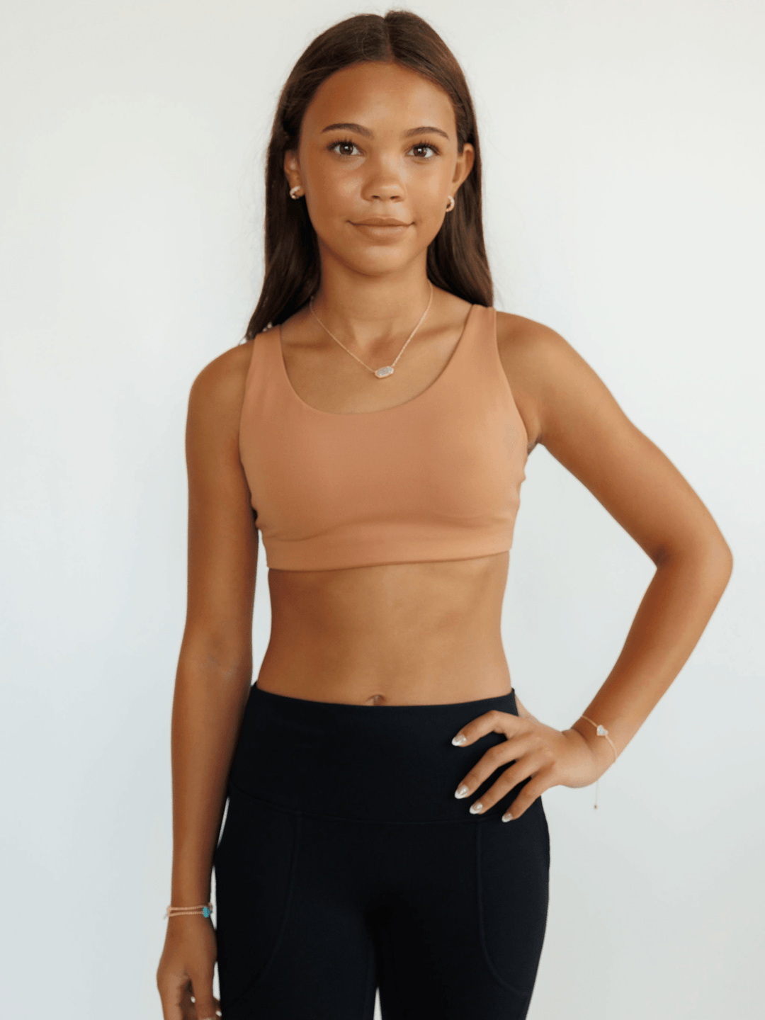 Desert Sand "Emilee" Cloud Comfort Adjustable Everyday Sports Bra