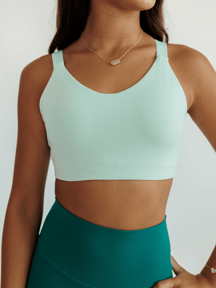 Mint Green "Eleanor" Everyday Comfort Adjustable Strap Sports Bra