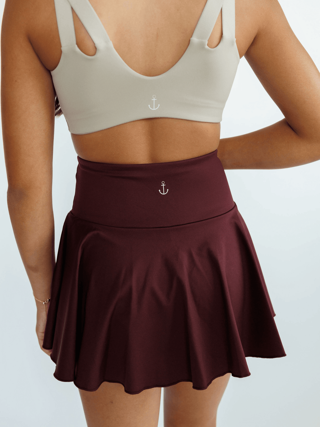 True Maroon "Kenzie" Active Skirt with Shorts Liner