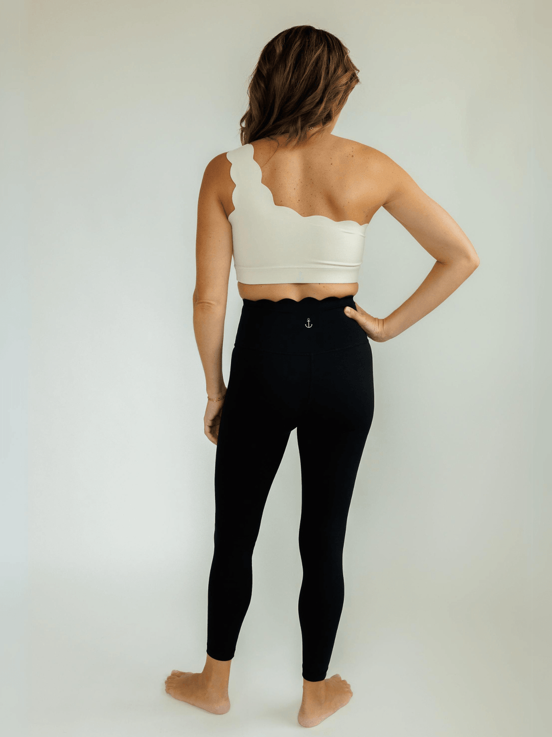 Black "Jasmine" Scallop Super High Rise Leggings