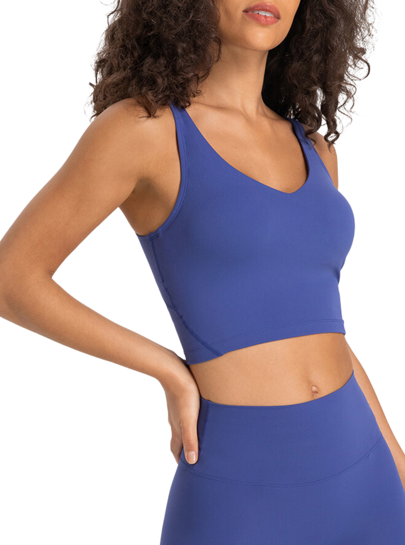 Navalora Fit Arabelle Longline Bra with Removable Pads Align Tank in Azure Blue