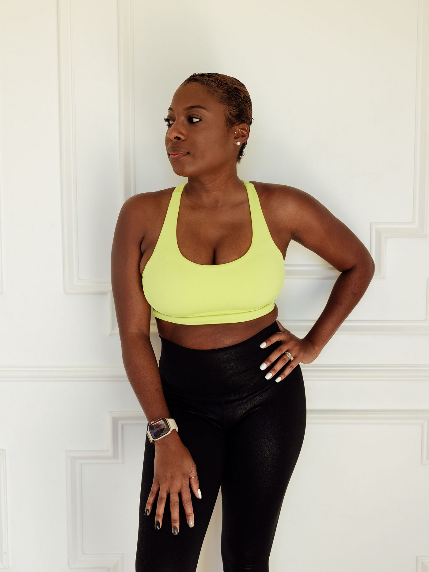 Navalora Fit Amelia Strappy Bra with Removable Pads in Neon Yellow