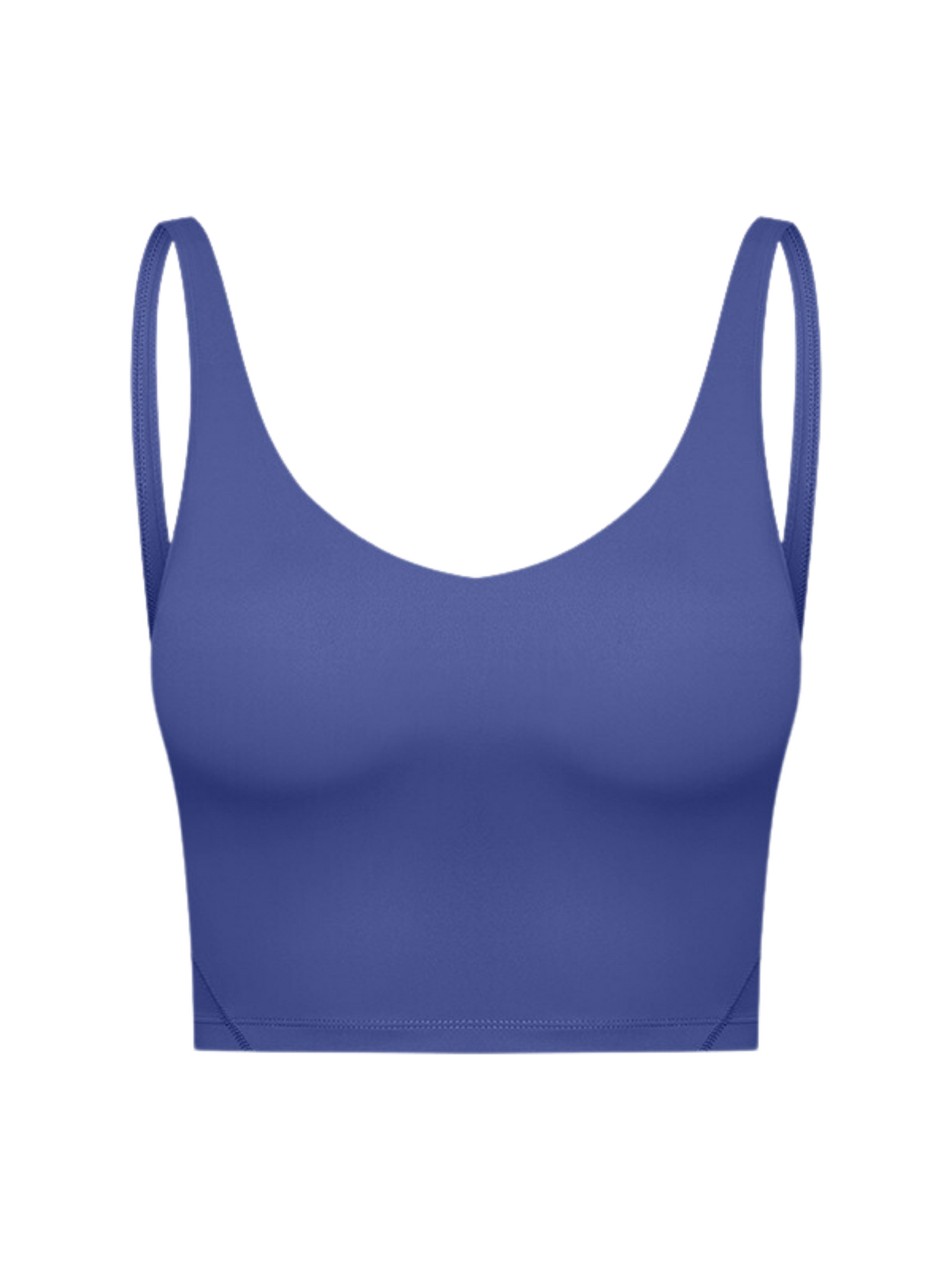 Navalora Fit Arabelle Longline Bra with Removable Pads Align Tank in Azure Blue Detail View