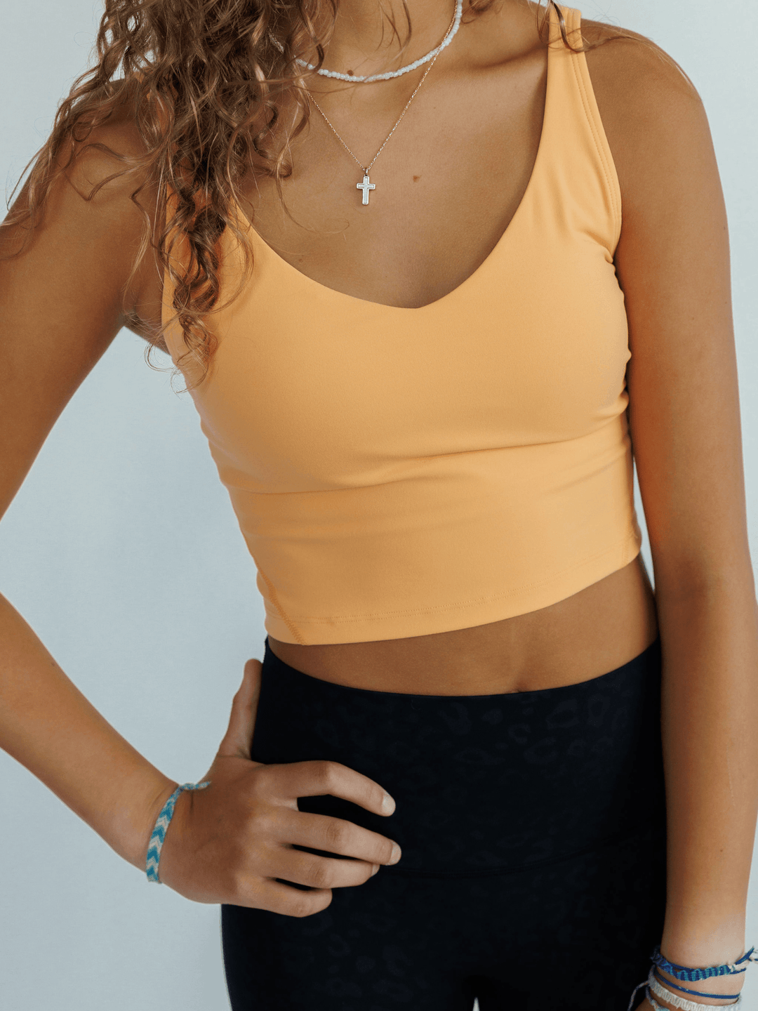 Tangerine Orange "Arabelle" Longline Luxe Sports Bra