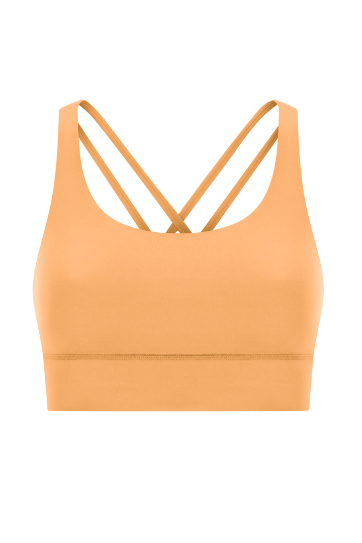 Navalora Fit Amelia Strappy Bra with Removable Pads in Tangerine