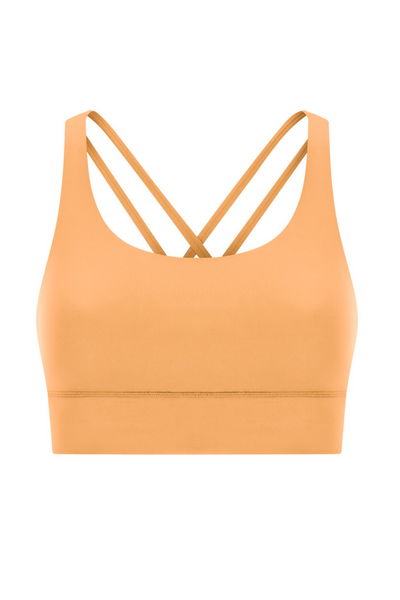 Navalora Fit Amelia Strappy Bra with Removable Pads in Tangerine